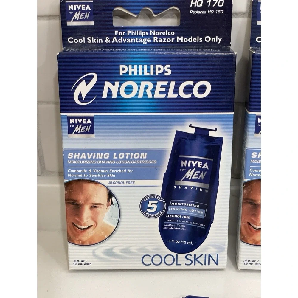 Philips Norelco Cool Skin Nivea Shaving‎ Lotion HQ 170 2 Packs 12 Cartridges New